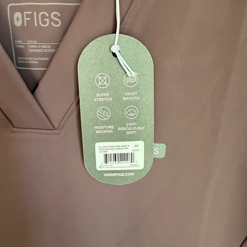 Figs V-Neck Scrub Top -Plum - Picture 6 of 12